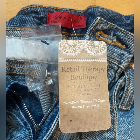 Janette high wasted distressed jean shorts. New with tags. Size medium. - Picture 9 of 10